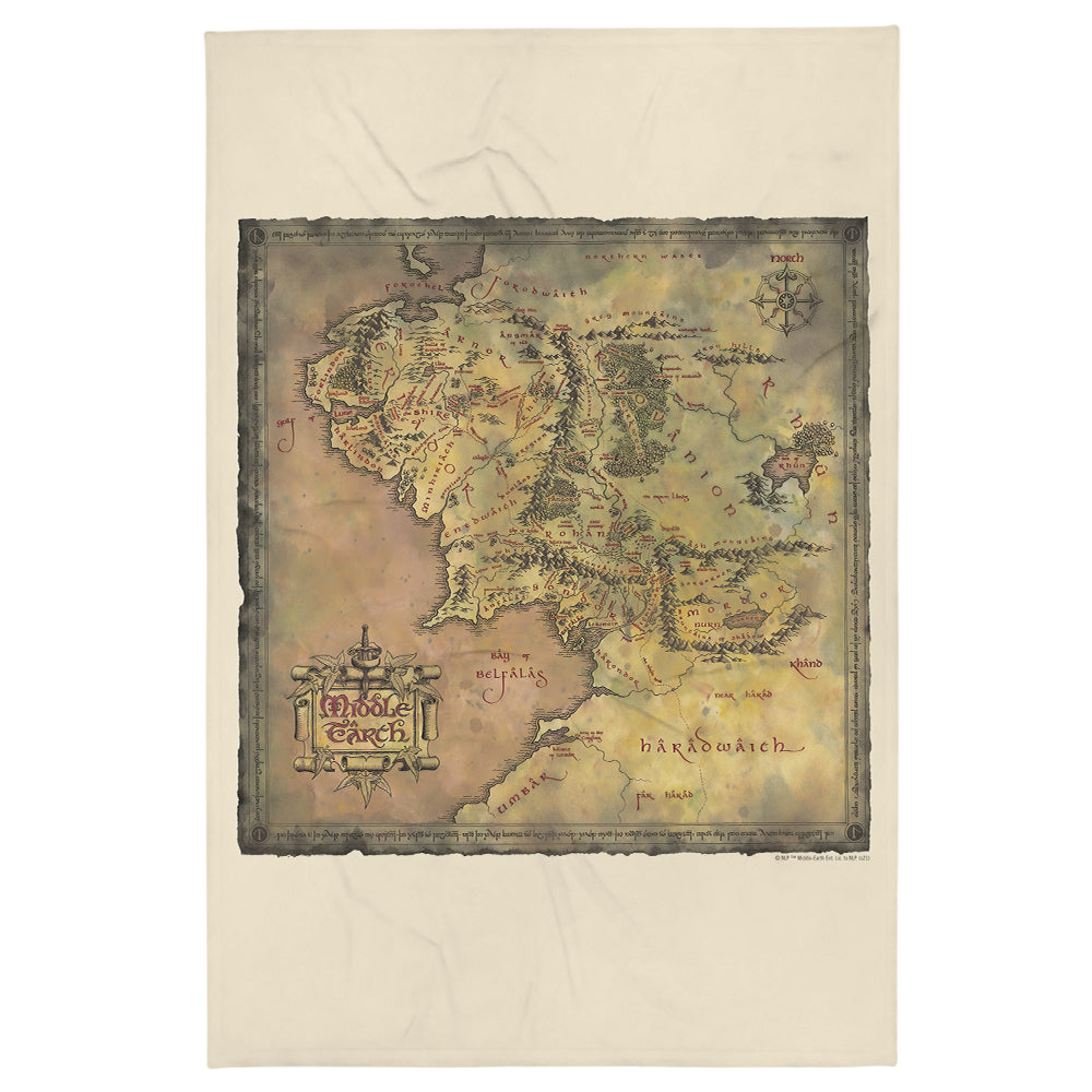 Lord of the Rings Map Of Middle Earth Fleece Blanket
