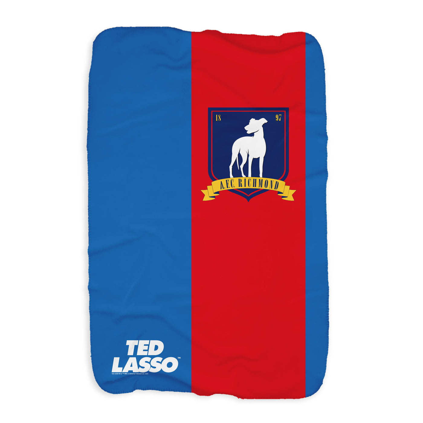 Ted Lasso A.F.C. Richmond Crest Striped Fleece Blanket