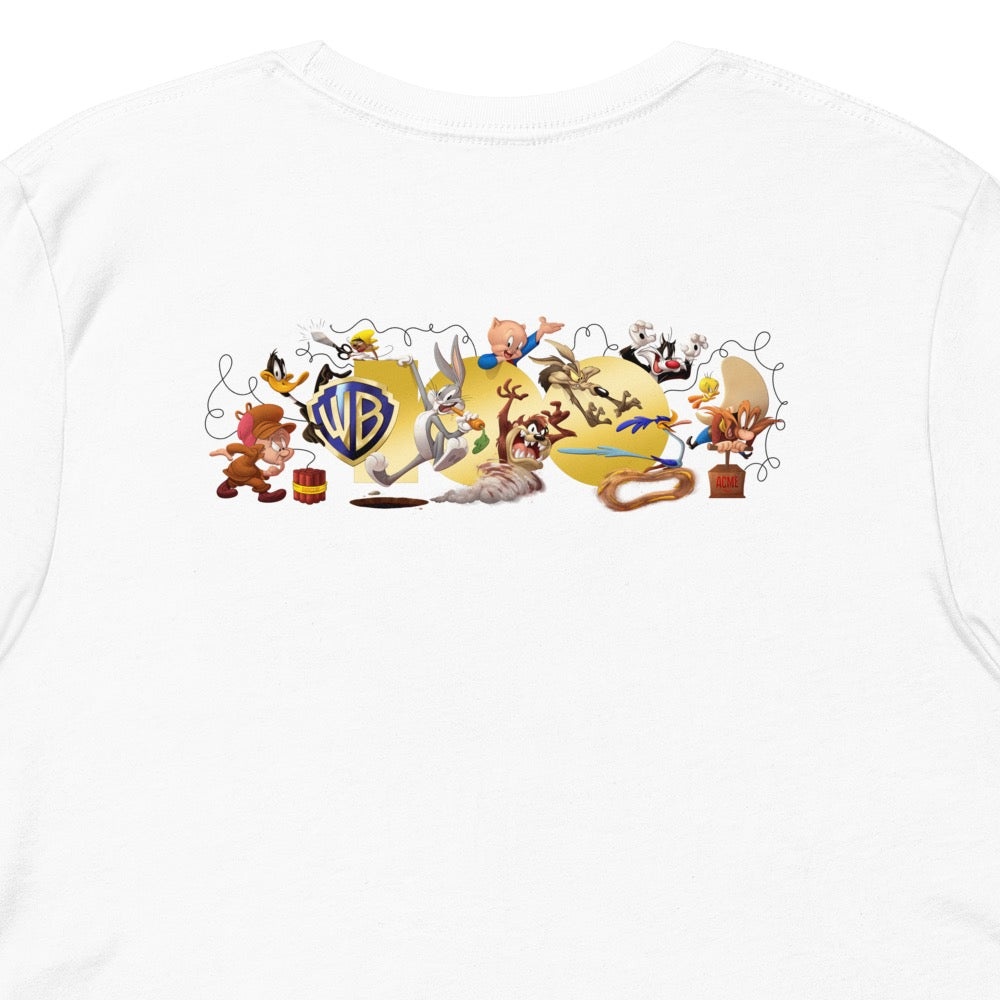 WB 100 Gold Logo Looney Tunes Adult T-Shirt