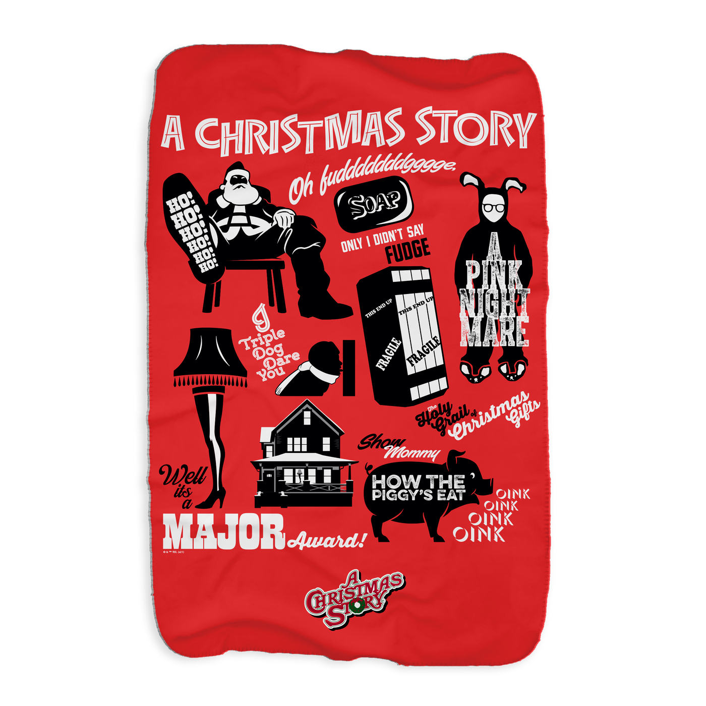 A Christmas Story Mashup Sherpa Blanket 37" x 57"