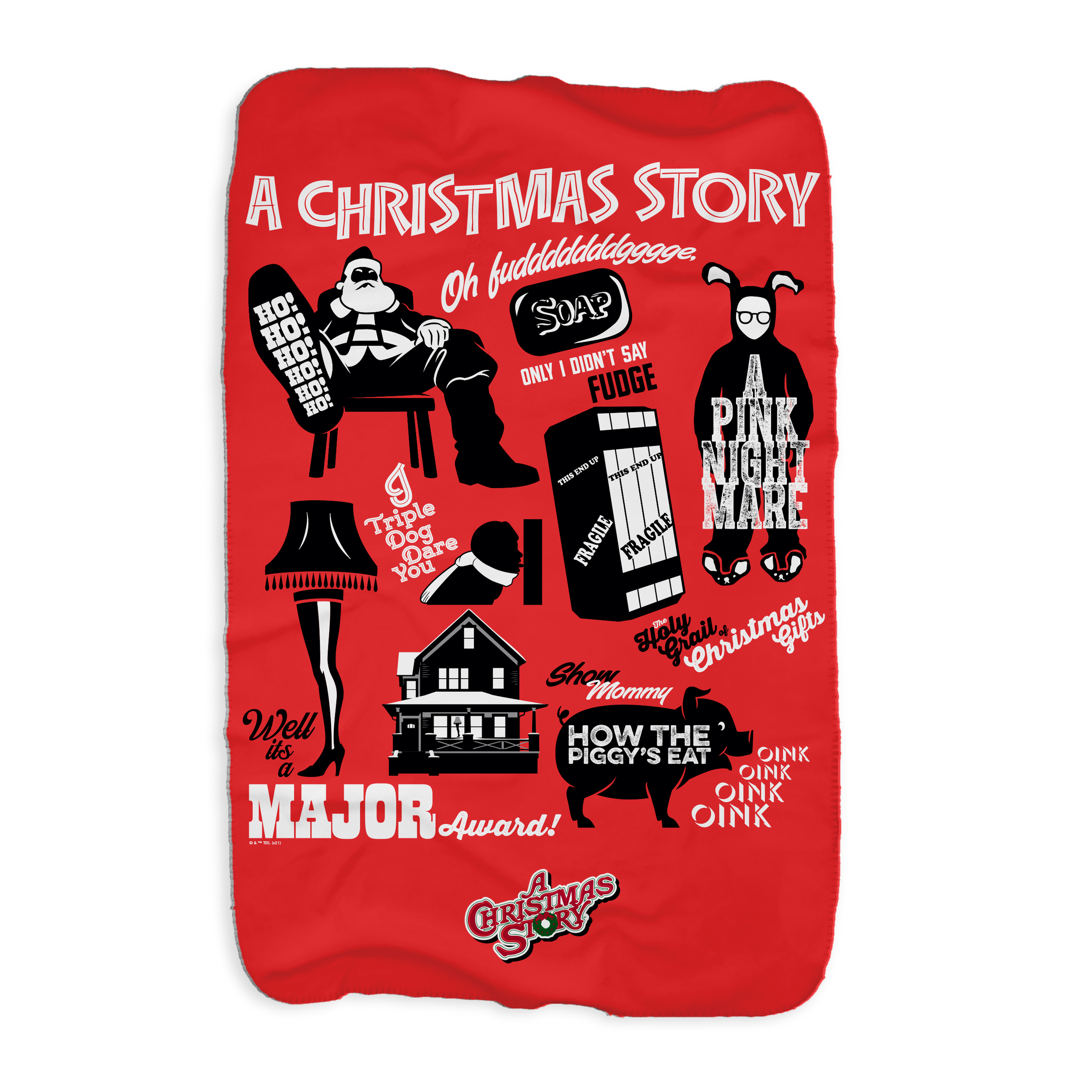 A Christmas Story Mashup Sherpa Blanket 37" x 57"