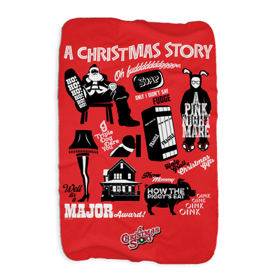 A Christmas Story Mashup Sherpa Blanket 37" x 57"