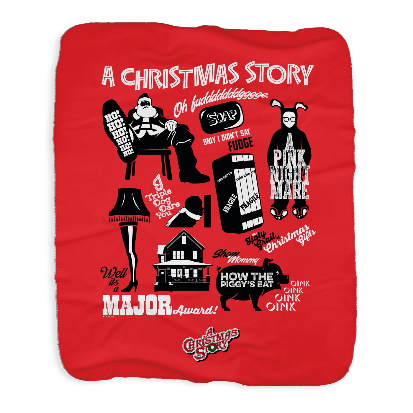 A Christmas Story Mashup Sherpa Blanket 50" x 60"