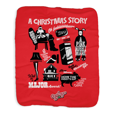 A Christmas Story Mashup Sherpa Blanket 50" x 60"