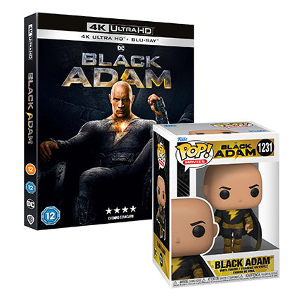 Black Adam (4K Ultra HD) (2022) and Black Adam Funko POP!