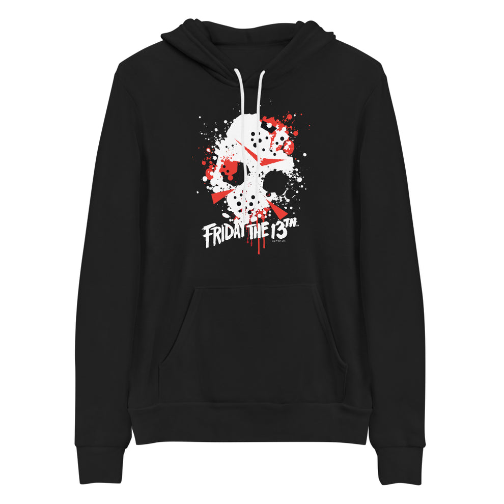 Friday the 13th Jason Hockey Mask Adult Fleece Hooded Sweatshirt Black