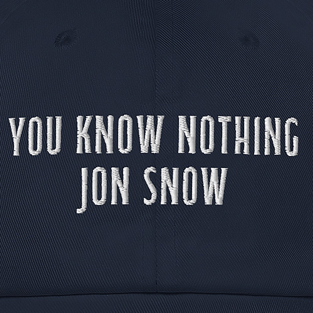 Game of Thrones You Know Nothing Jon Snow Embroidered Dad Hat