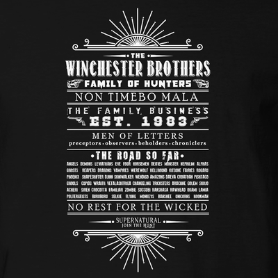 Supernatural Family of Hunters Adult Short Sleeve T-Shirt