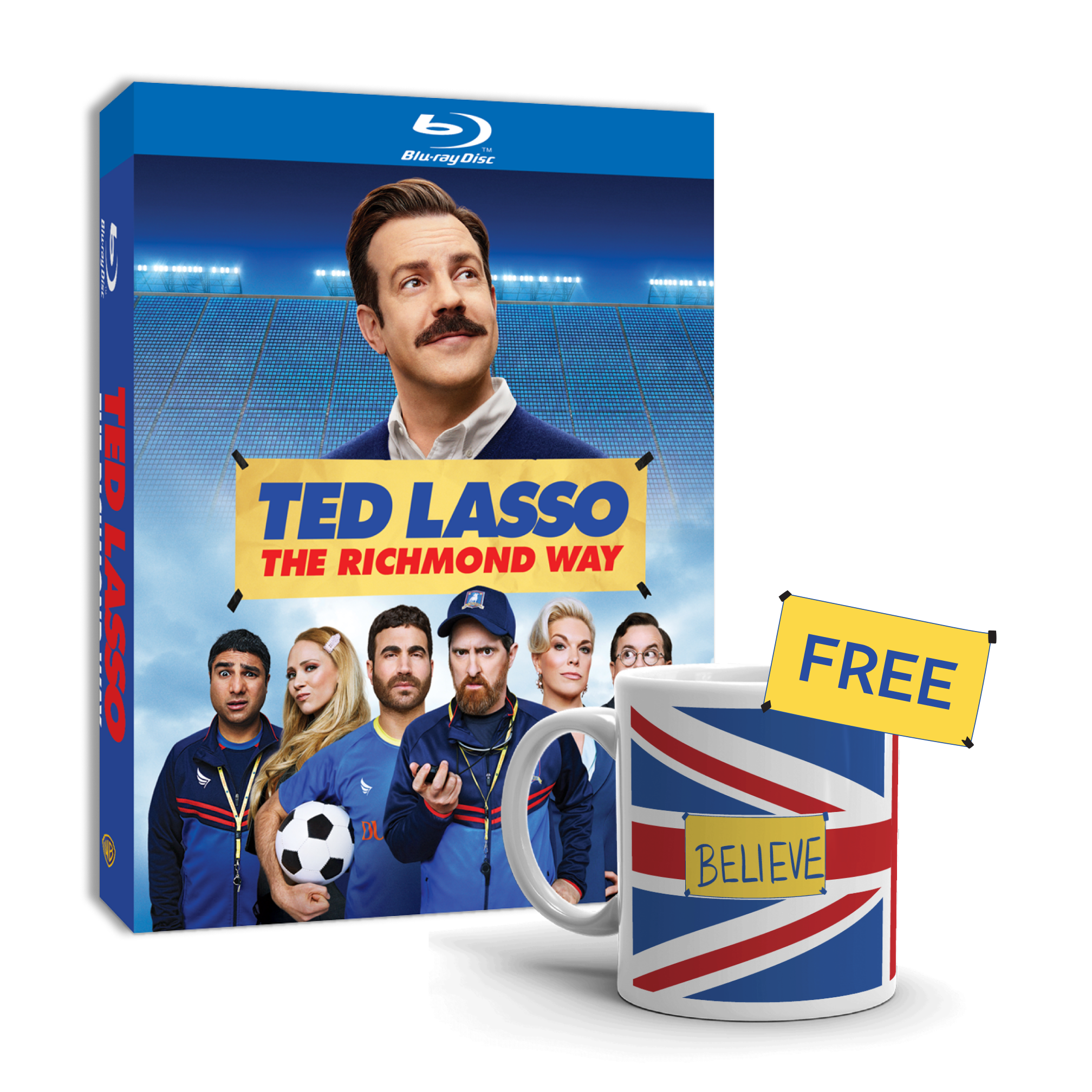 Ted Lasso the Richmond Way Blu-Ray boxset + Free Team Lasso Union Jack Mug