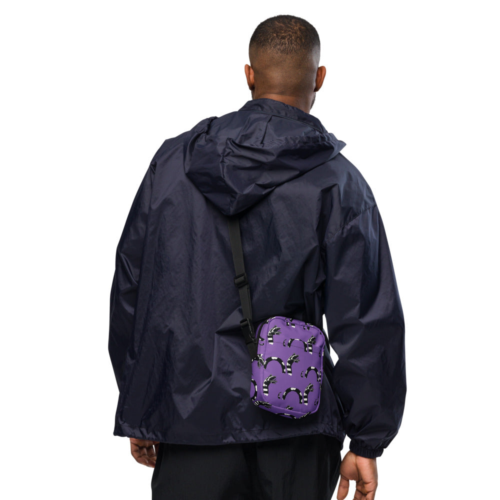 Borsa Tote Harveys Beetlejuice SandWorm – In Nylon E Cinture Di Sicurezza, Nera, Media, Nuova Sigillata