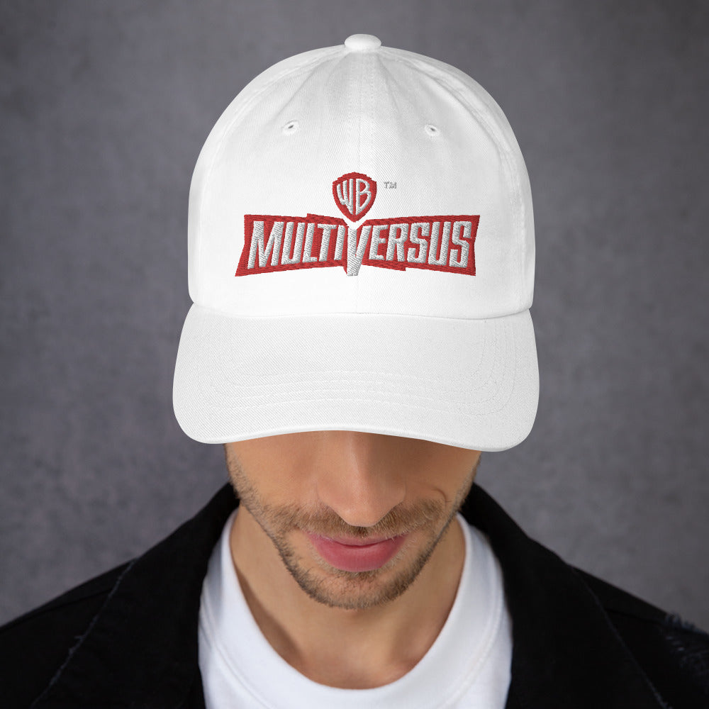 MultiVersus Logo White Embroidered Dad Hat