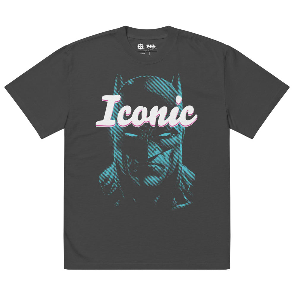 Batman Iconic Oversized Faded T-Shirt Faded Black