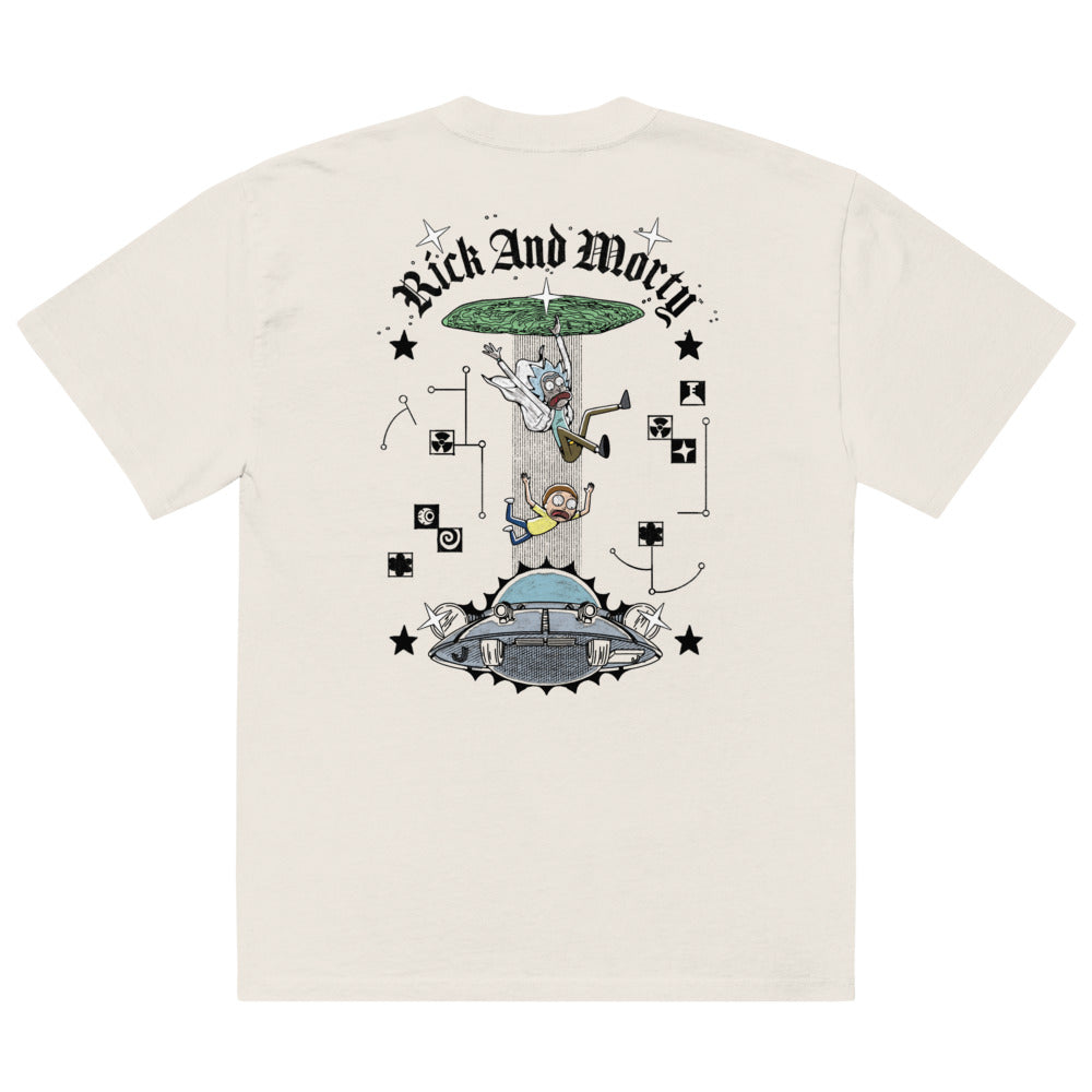 Rick and Morty Portal Fall Oversized Faded T-Shirt