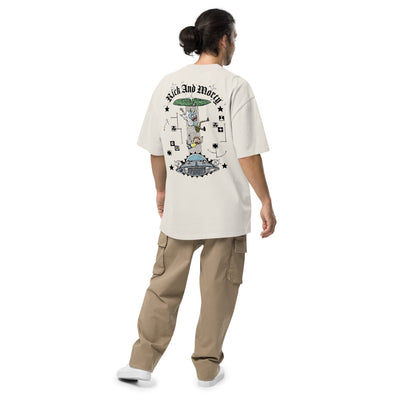 Rick and Morty Portal Fall Oversized Faded T-Shirt