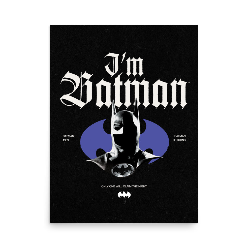 Batman I'm Batman Tim Burton Style Premium Poster