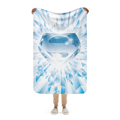 Superman: The Movie Crystal Blue Logo Sherpa Blanket