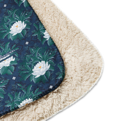 The White Lotus Pattern Sherpa Blanket