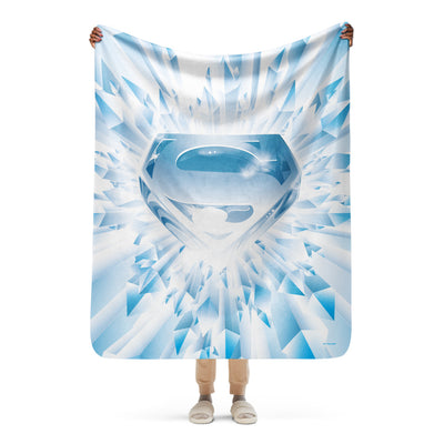 Superman: The Movie Crystal Blue Logo Sherpa Blanket