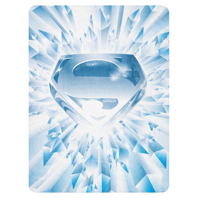 Superman The Movie Crystal Blue Logo Sherpa Blanket