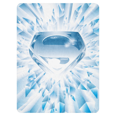 Superman: The Movie Crystal Blue Logo Sherpa Blanket