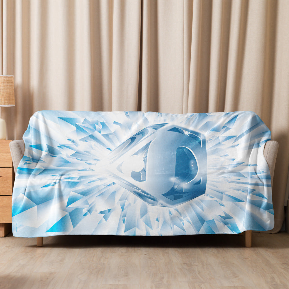 Superman: The Movie Crystal Blue Logo Sherpa Blanket