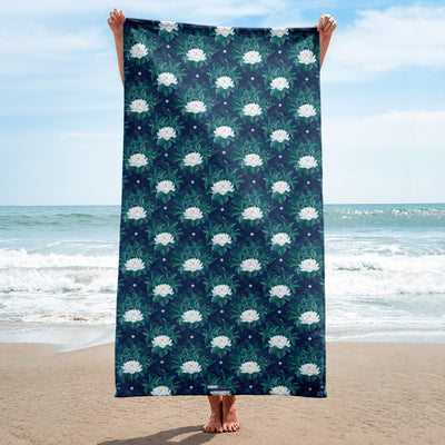 The White Lotus Pattern Beach Towel