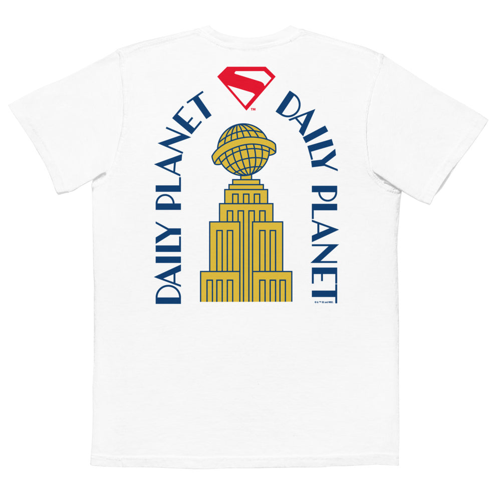 SUPERMAN (2025 Movie) Daily Planet Comfort Colors Pocket T-Shirt White