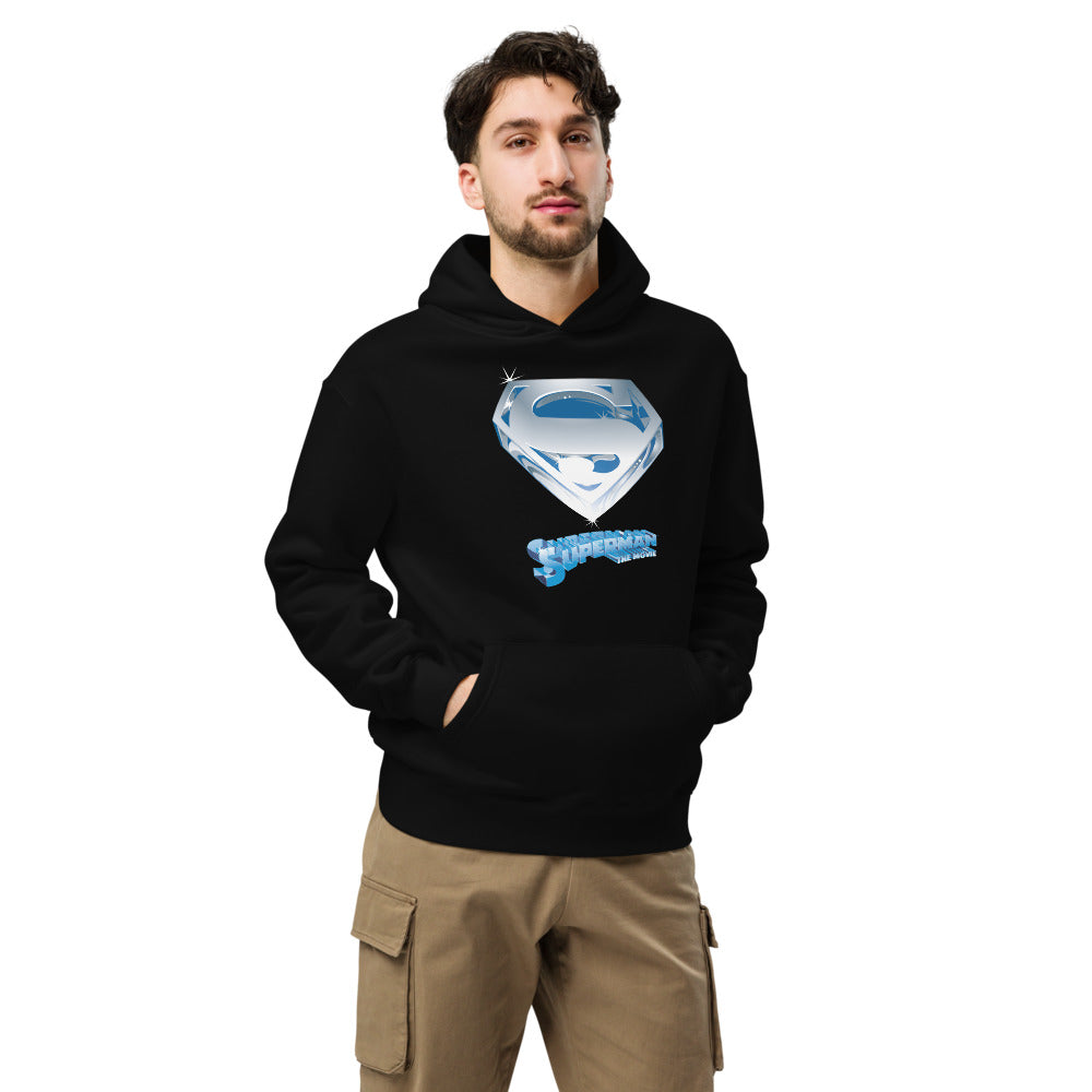 Superman The Movie Crystal Blue Logo Hoodie