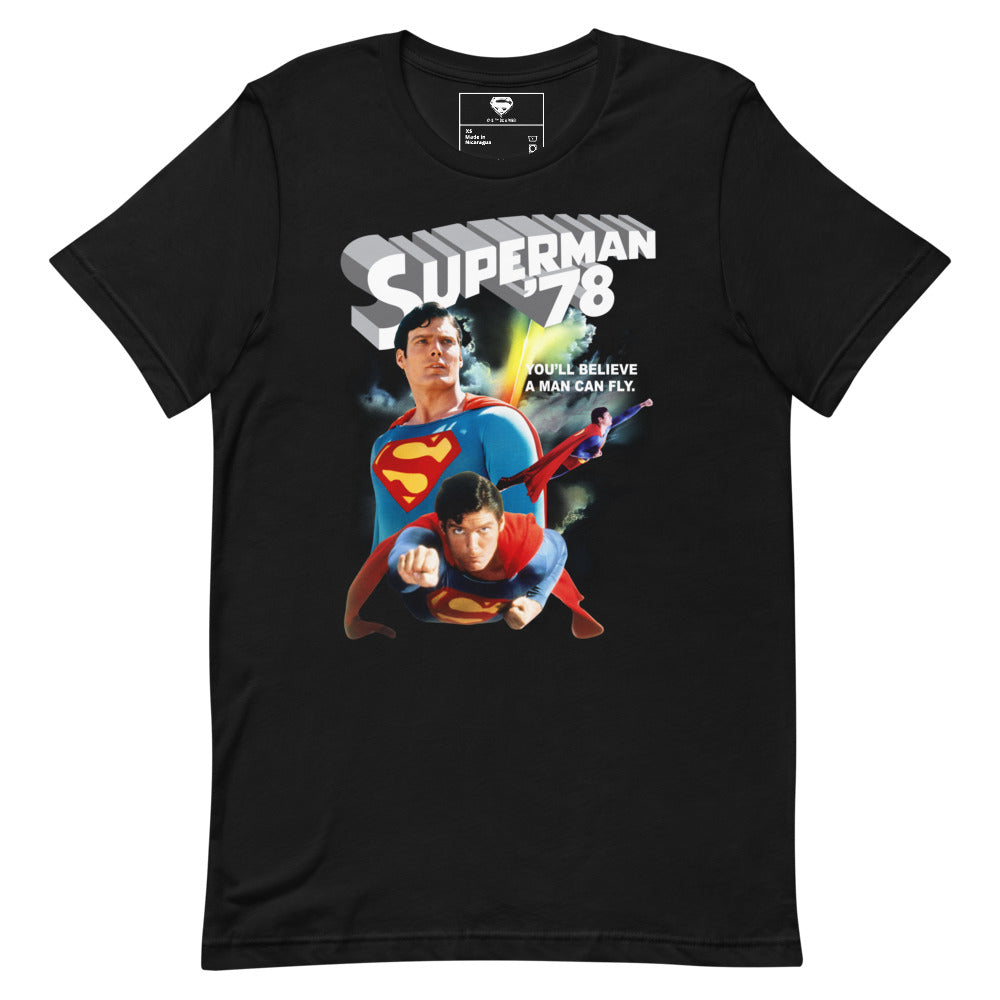 Superman The Movie You'll Believe a Man Can Fly T-shirt