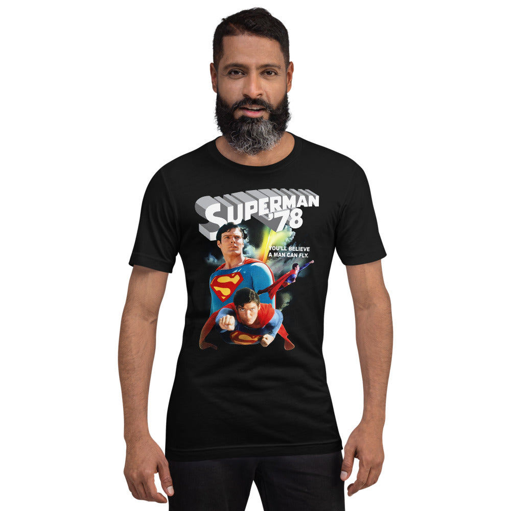 Superman The Movie You'll Believe a Man Can Fly T-shirt