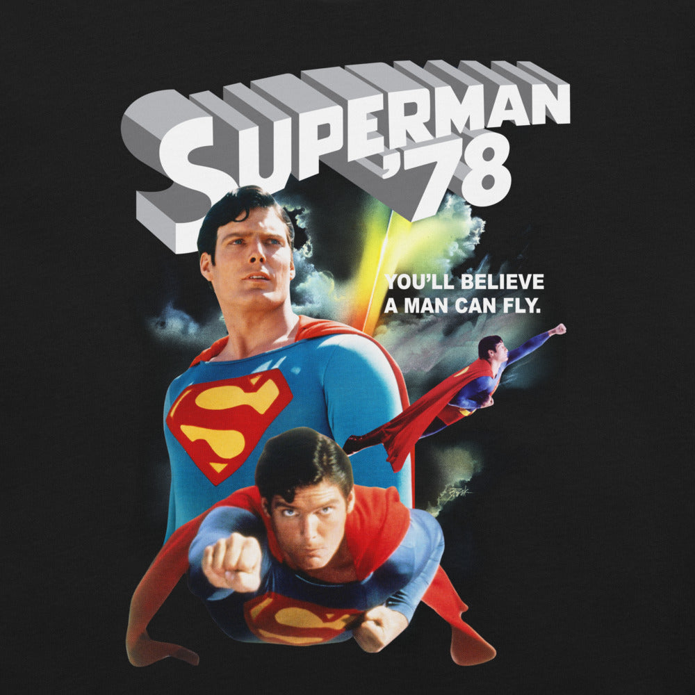 Superman The Movie You'll Believe a Man Can Fly T-shirt