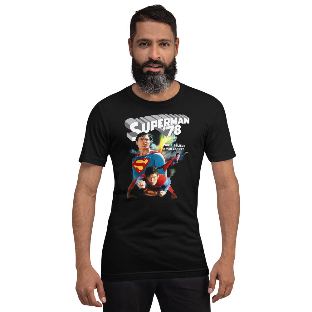 Superman: The Movie You'll Believe a Man Can Fly T-shirt