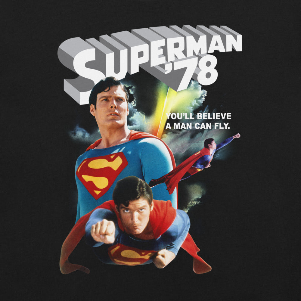 Superman: The Movie You'll Believe a Man Can Fly T-shirt