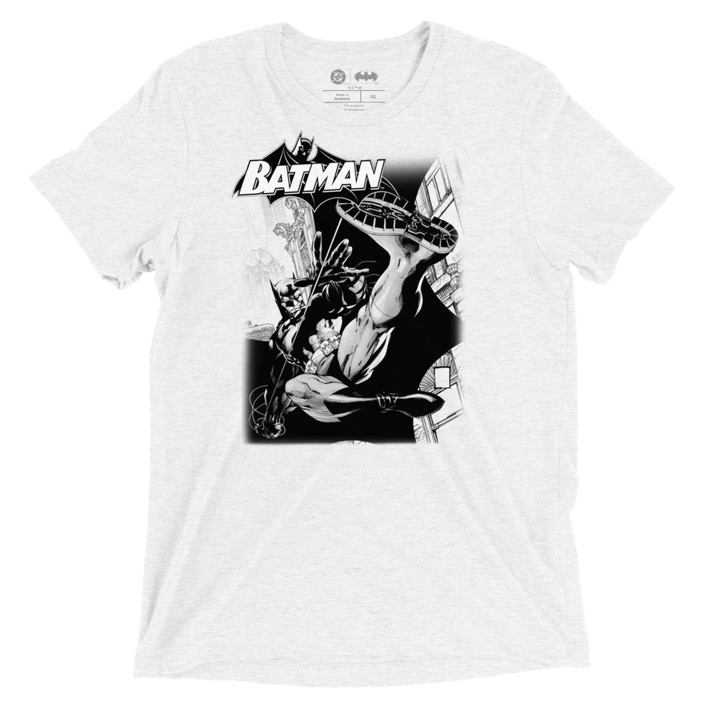 BATMAN Hush Pencils Tri-Blend T-Shirt Solid White Triblend