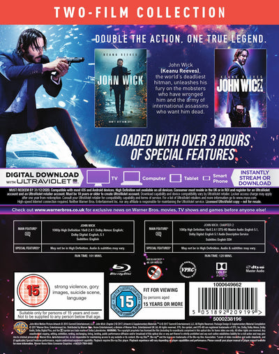 John Wick: Chapters 1 & 2 (Blu-ray) – Warner Bros. Shop - UK