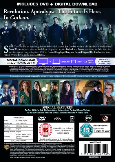 Gotham Season 3 [2016] (DVD)