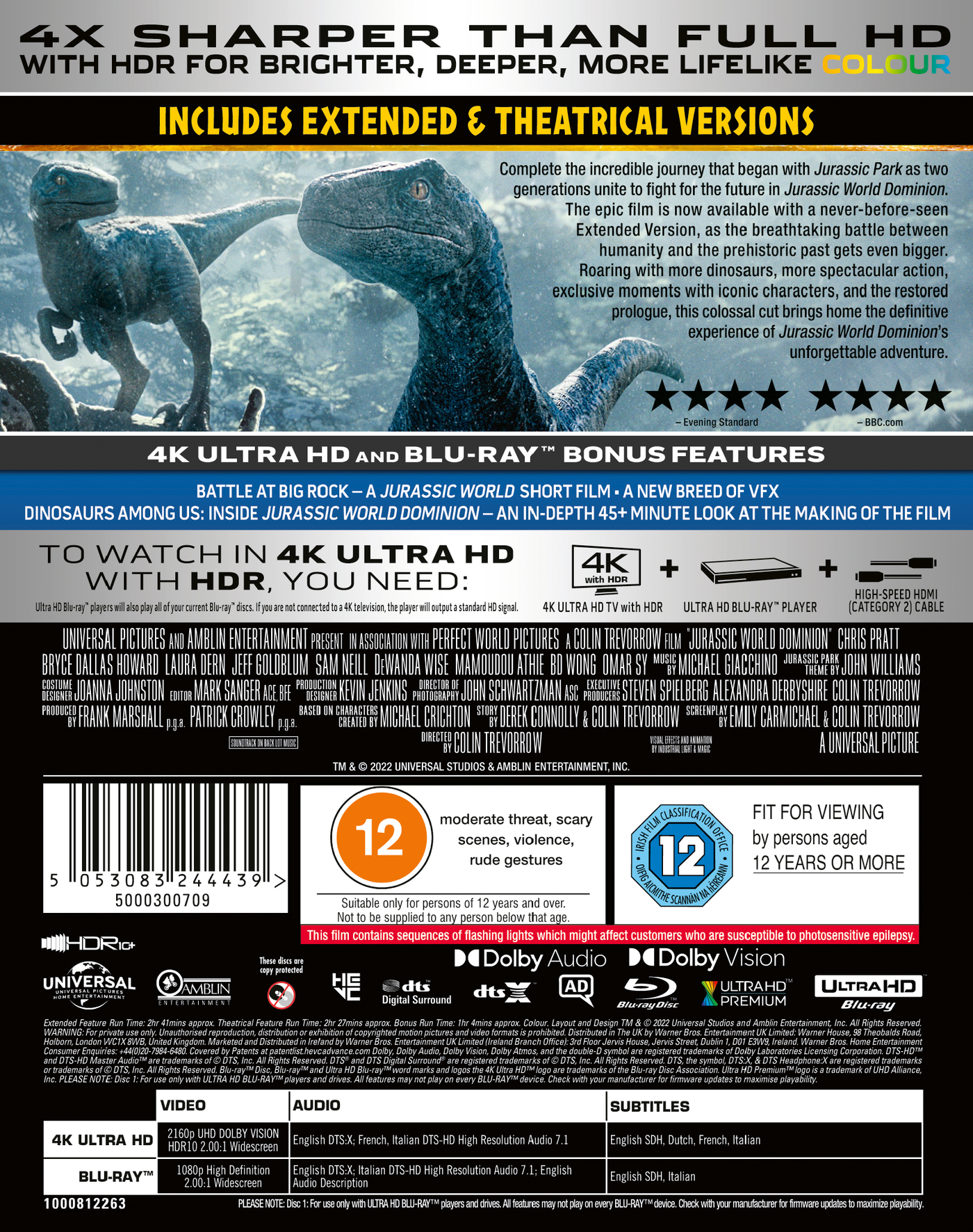 Jurassic World: Dominion (4K Ultra HD + Blu-ray)