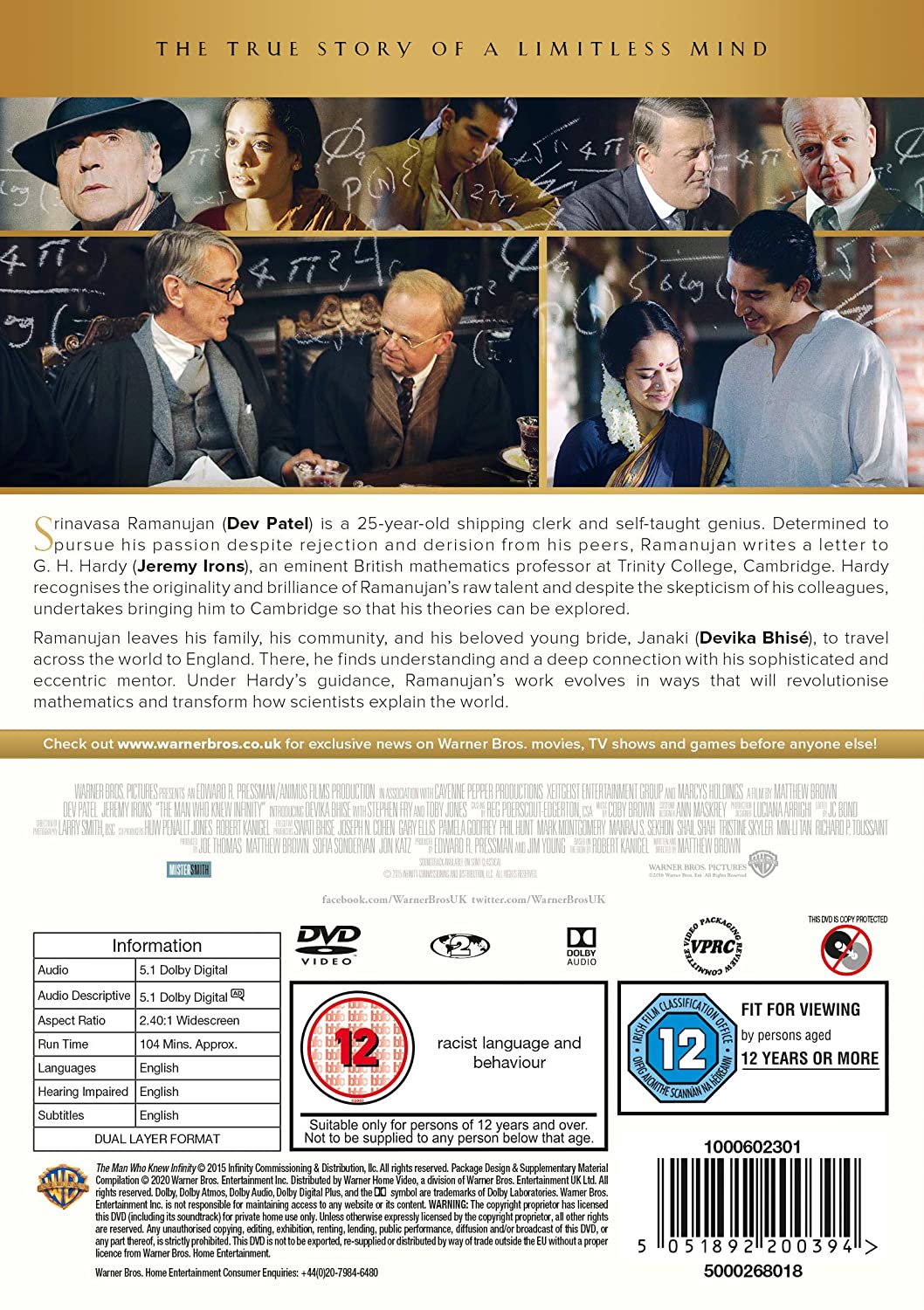 The Man Who Knew Infinity [2016] (DVD)
