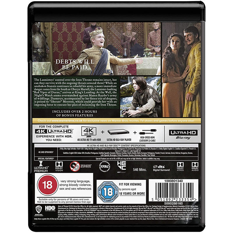 Game of Thrones: Season 4 (4K Ultra HD + Blu-ray)