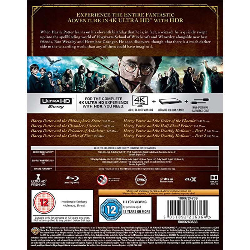 新品 【 4K ULTRA HD + Blu-ray 】 ハリー・ポッター 8作セット