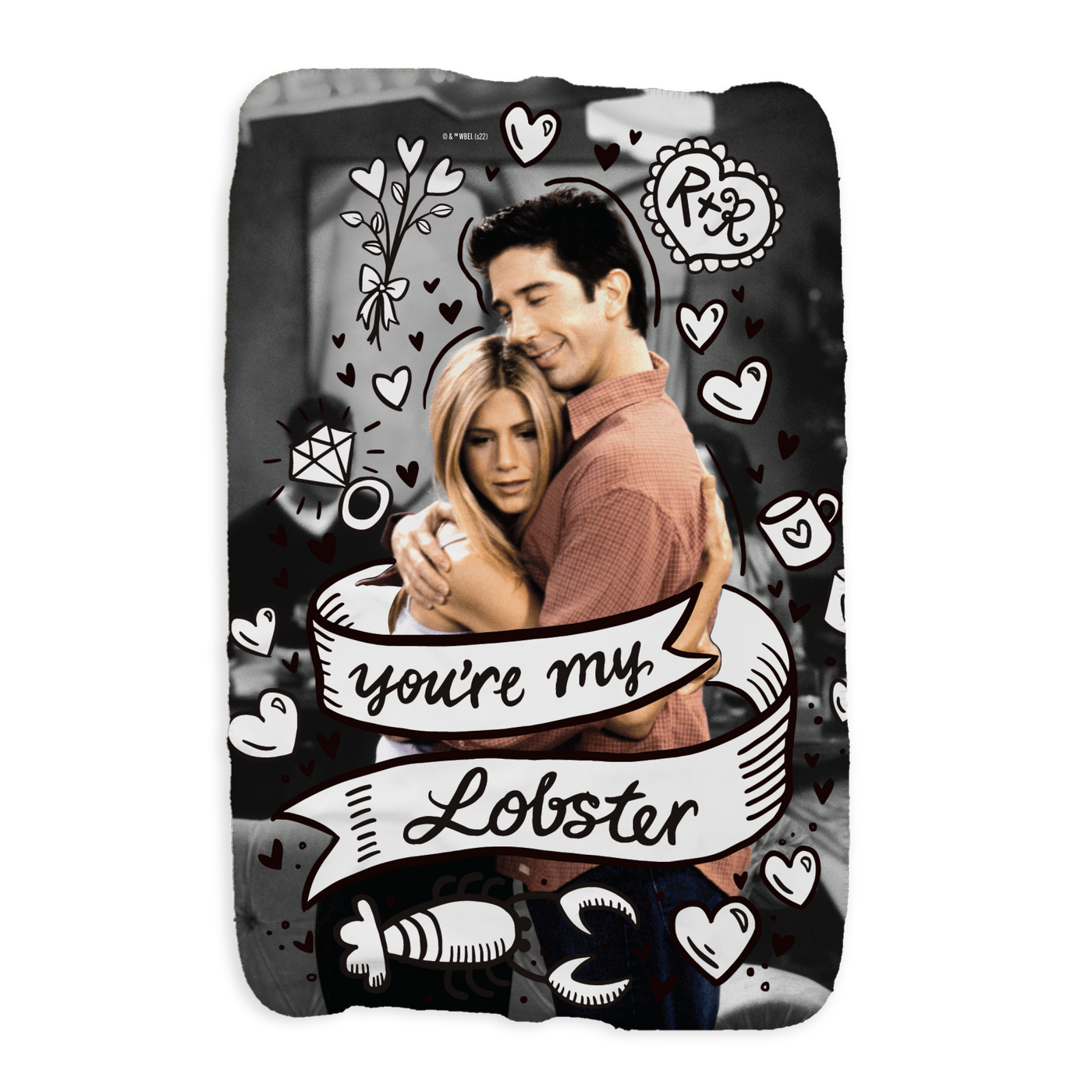 Friends You're My Lobster Rachel & Ross Fleece Blanket