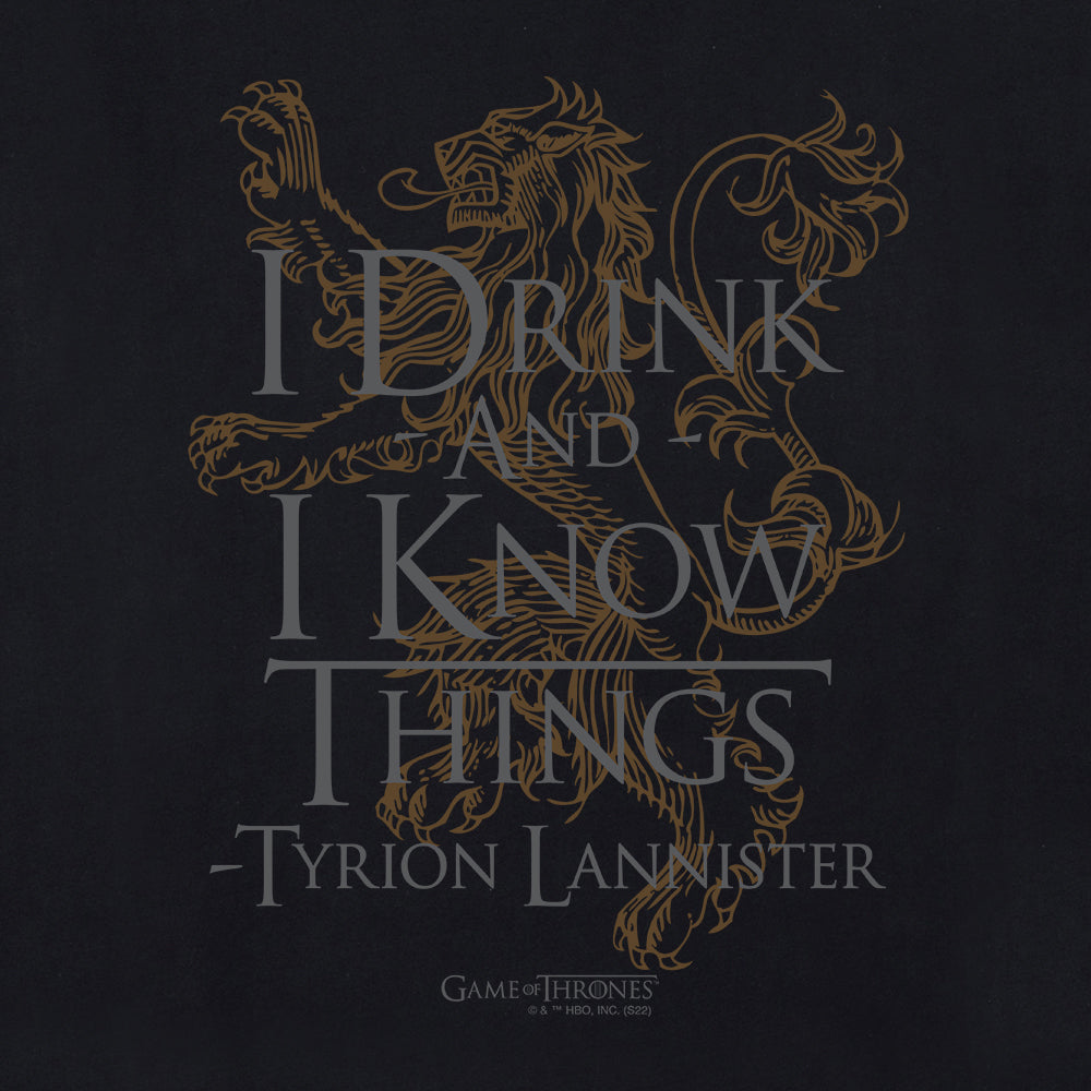 Game of Thrones I Drink and I Know Things Adult Short Sleeve T-Shirt