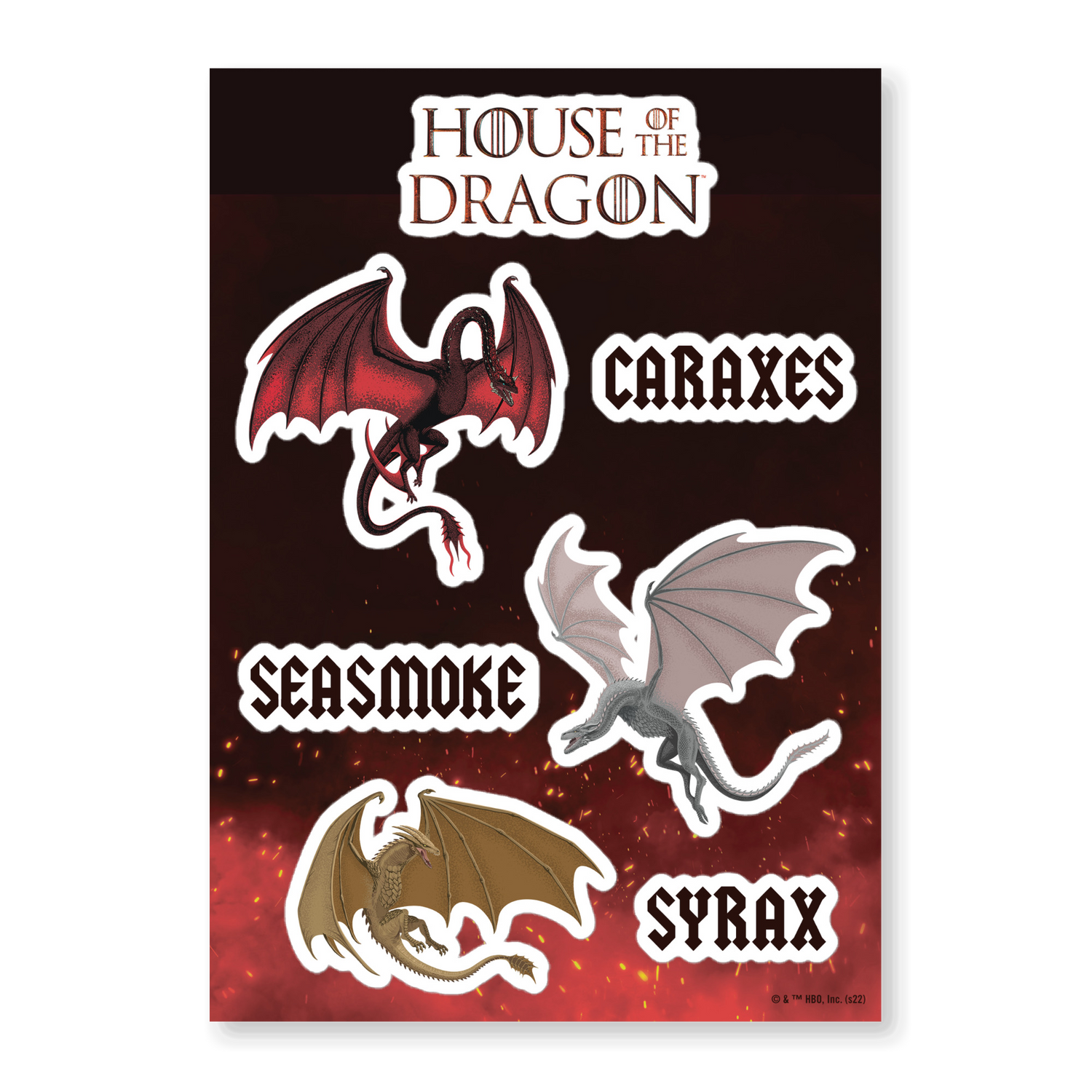 House of the Dragon 3 Dragons Kiss Cut Sticker Sheet