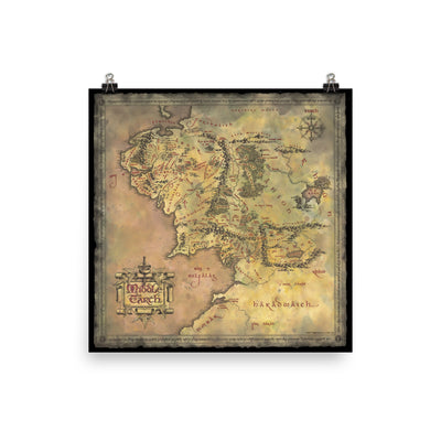 Lord of the Rings Map Of Middle Earth Premium Poster