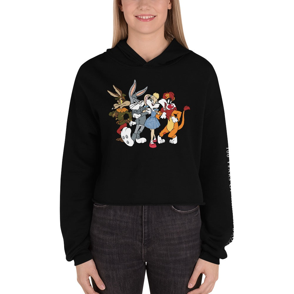 WB 100 Looney Tunes x Wizard of Oz Crop Hooded Sweatshirt