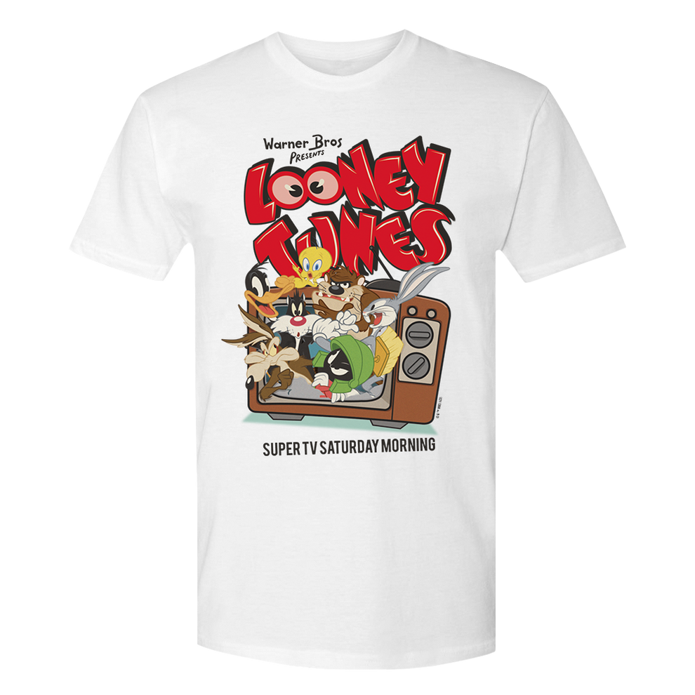 Looney Tunes Super TV Saturday Morning T-shirt Adult Short Sleeve T-Shirt