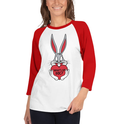 Looney Tunes Bugs Bunny What's Up Doc? Heart ¾ Sleeve Raglan T-Shirt