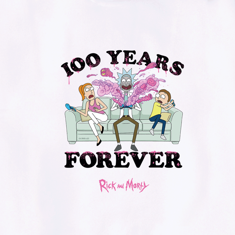 Rick and Morty 100 Years Forever Unisex Hooded Sweatshirt