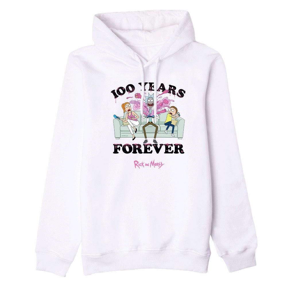 Rick and Morty 100 Years Forever Unisex Hooded Sweatshirt