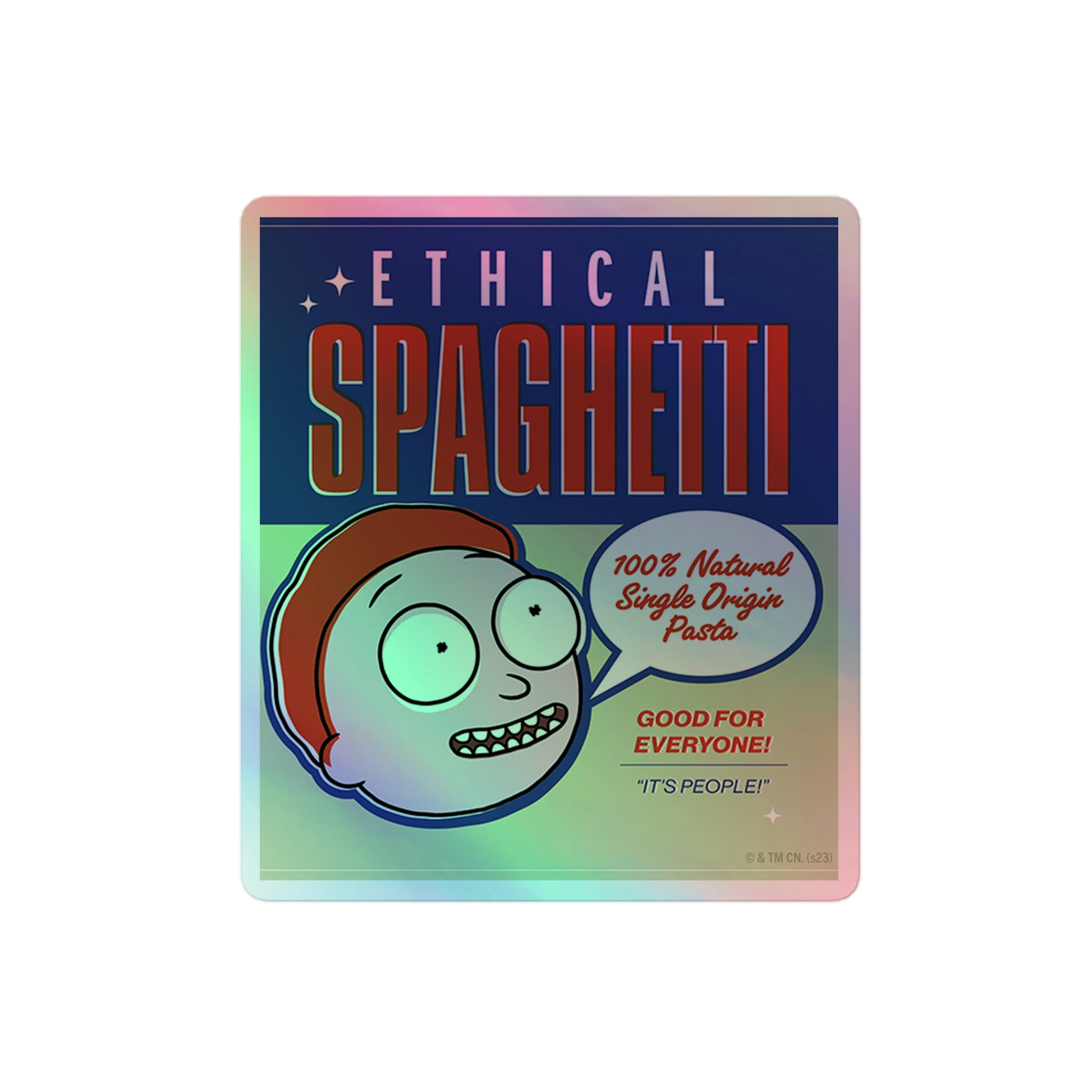 Rick and Morty Ethical Spaghetti Kiss-Cut Holographic Sticker